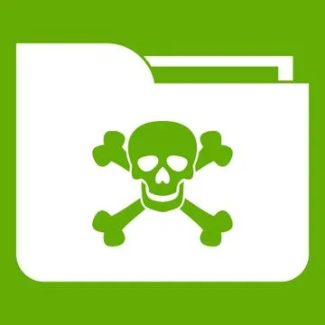 File folder with a skull icon green Illustrazione stock
