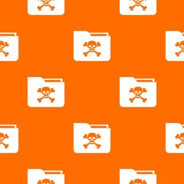 File folder with a skull pattern seamless Stock Illustration