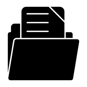 File folder solid icon. Archive vector illustration isolated on white. Document Illustrazione stock