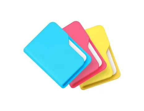 File folder stack with document datum archive paperwork 3d icon realistic v.. 스톡 일러스트