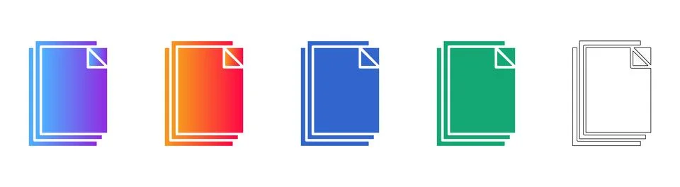File Folder Stack Icons Set イラスト素材