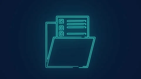 File folder storing information in computer animation Stock Footage 264961071