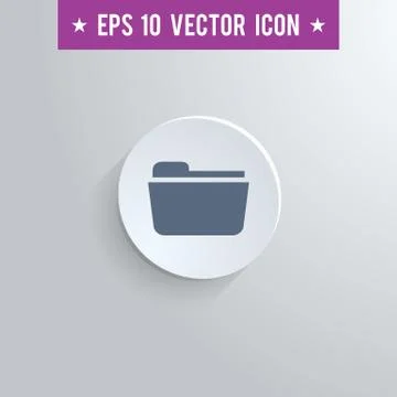 File folder symbol icon on gray shaded background Stock Illustration