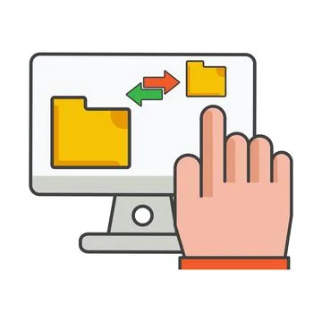 File folder transfer icon. ffile folder transfer illustration. Flat vector icon Stock Illustration