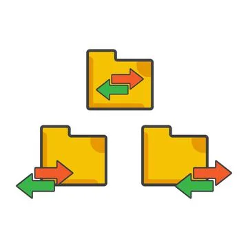 File folder transfer icon. file folder illustration. Flat vector icon.  イラスト素材