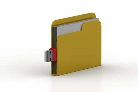 File folder usb Free Stock Illustration