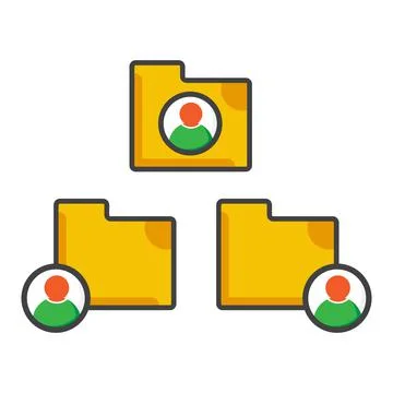 File folder with user icon. file folder illustration. Flat vector icon.  Stock Illustration