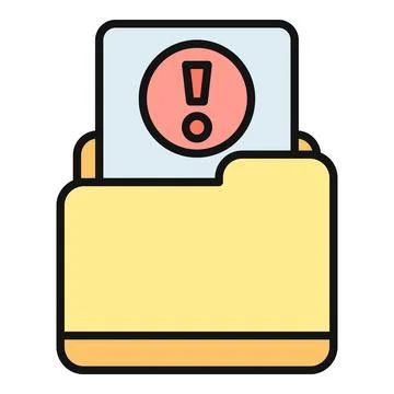 File folder warning icon showing document error Stock-Illustration