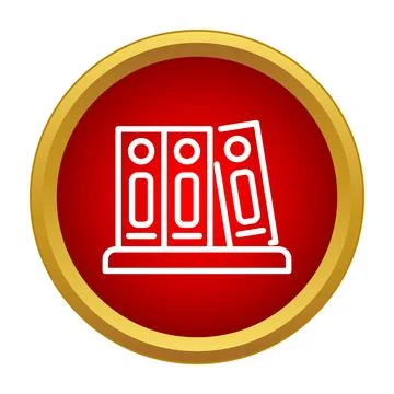 File folders archive documents icon in red circle Stock Illustration
