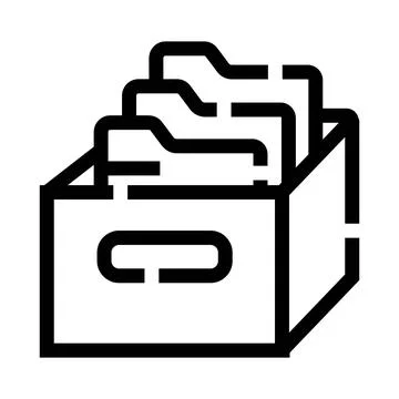 File folders box storing important documents icon Stock Illustration