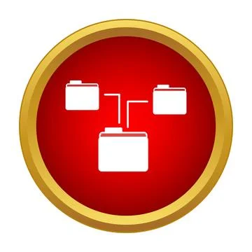 File folders connecting data storage network system 스톡 일러스트