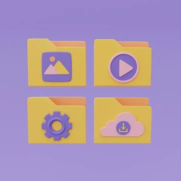 File folders document with Cloud computing technology symbol, Online data sto 스톡 일러스트