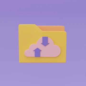 File folders document with Cloud computing technology symbol, Online data sto 스톡 일러스트