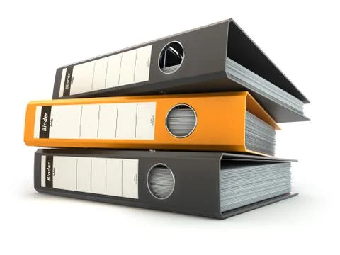 File folders or ring binders full with office documents. Stock Illustration