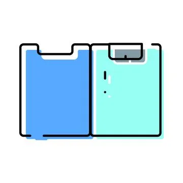 File folders organizing documents minimalist blue icon 库存插图