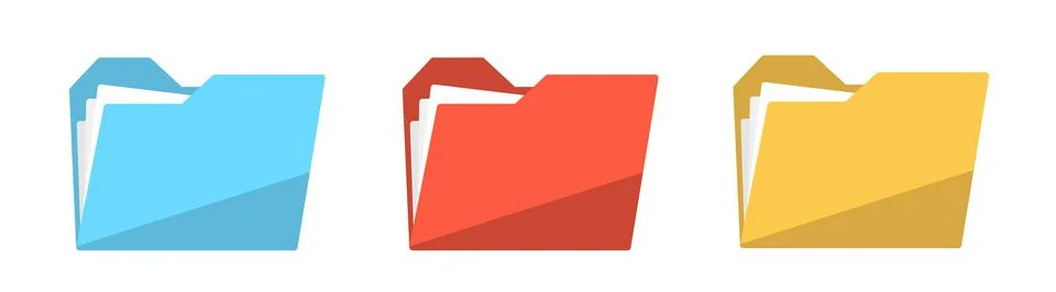 File folders set in different colours. Stock Stock Illustration