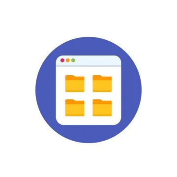 File folders vector icon, flat design Stockillustratie