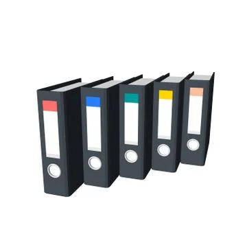 File folders.Isolated on white background. 3d Vector illustration. 스톡 일러스트
