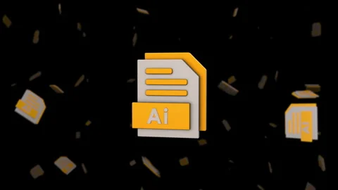 File Format 3D Icon - Ai Stock Footage 259414318