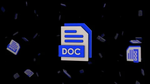 File Format 3D Icon - DOC Stock Footage 259414310
