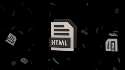 File Format 3D Icon - HTML Stock Footage 259414506
