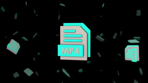 File Format 3D Icon - MP4 Stock Footage 259414709