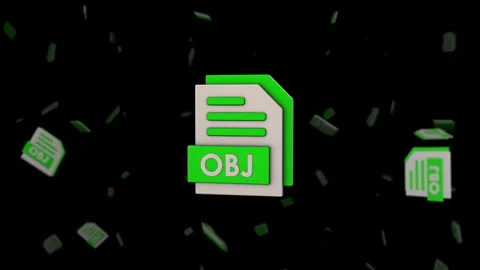 File Format 3D Icon - OBJ Stock Footage 259414713
