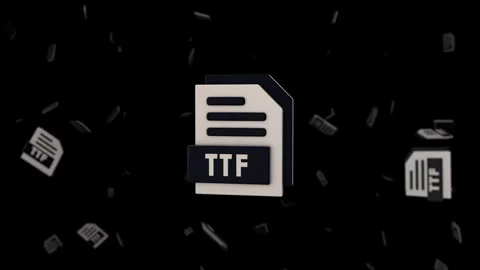 File Format 3D Icon - TTF Stock Footage 259414790