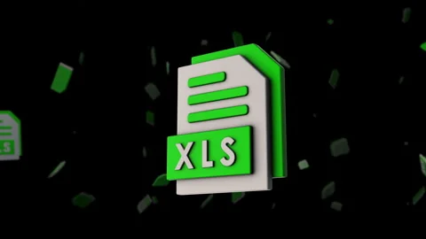 File Format 3D Icon - XLS Stock Footage 259414804