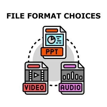 File format choices for digital content and data Stock Illustration