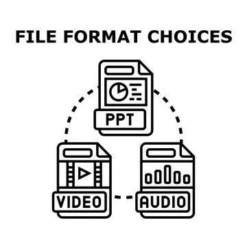 File format choices for digital content and data Stock Illustration