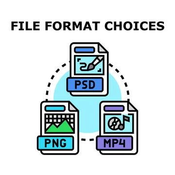 File format choices for digital media documents Stock Illustration