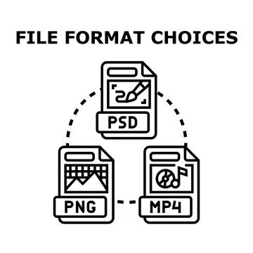 File format choices for digital media documents Stock Illustration