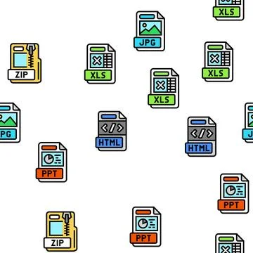 File format document vector seamless pattern 스톡 일러스트