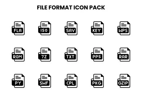 File Format DuoTone Bundle Icons Pack Stock Illustration