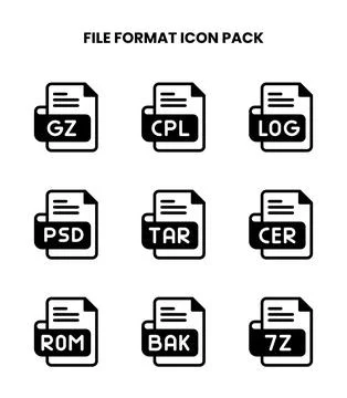 File Format DuoTone Design Icons Pack Illustrazione stock
