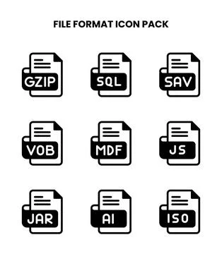 File Format DuoTone Graphics Icons Pack Stock-Illustration