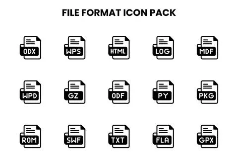 File Format DuoTone Icons Pack Stock-Illustration