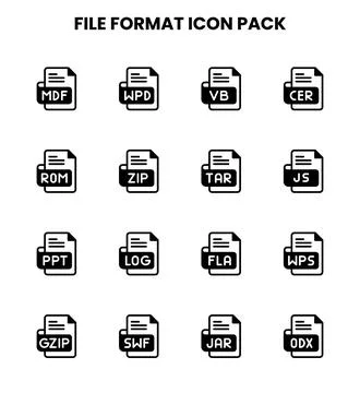 File Format DuoTone Icons Pack Stock Illustration