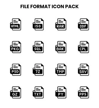 File Format DuoTone Scalable Icons Pack Stock Illustration