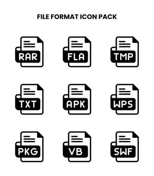 File Format DuoTone UI Icons Pack Stock Illustration