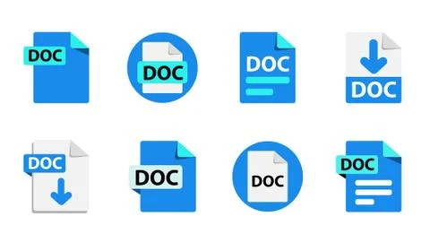 File format extensions icons. Collection of vector icons. Stock Illustration