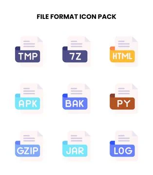 File Format Flat Graphics Icons Pack Illustration