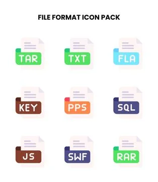 File Format Flat Icons Pack イラスト素材