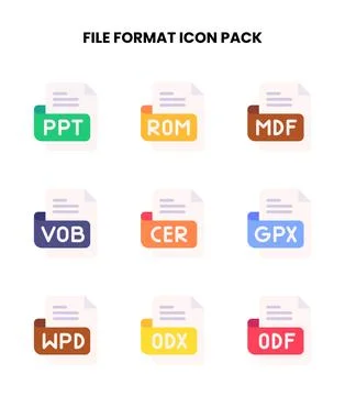 File Format Flat Scalable Icons Pack Stock-Illustration