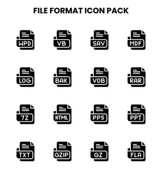 File Format Glyph Bundle Icons Pack Illustration