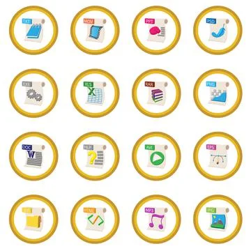 File format icon circle Stock Illustration
