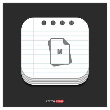 File format icon. Gray icon on Notepad Style template Vector EPS 10 Free Icon Illustrazione stock