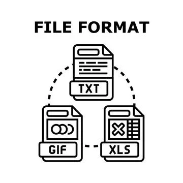 File format icons illustrating different data types Illustrazione stock