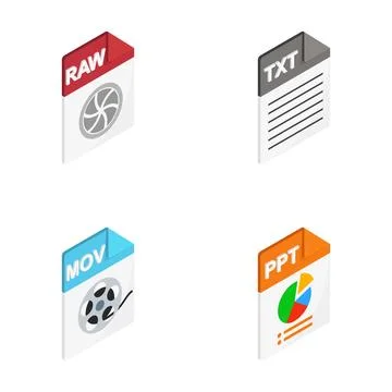 File format icons showing various digital documents イラスト素材